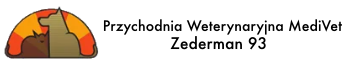 logo firmy Medivet z napisem 'Przychodnia weterynaryjna MediVet Zederman 93'